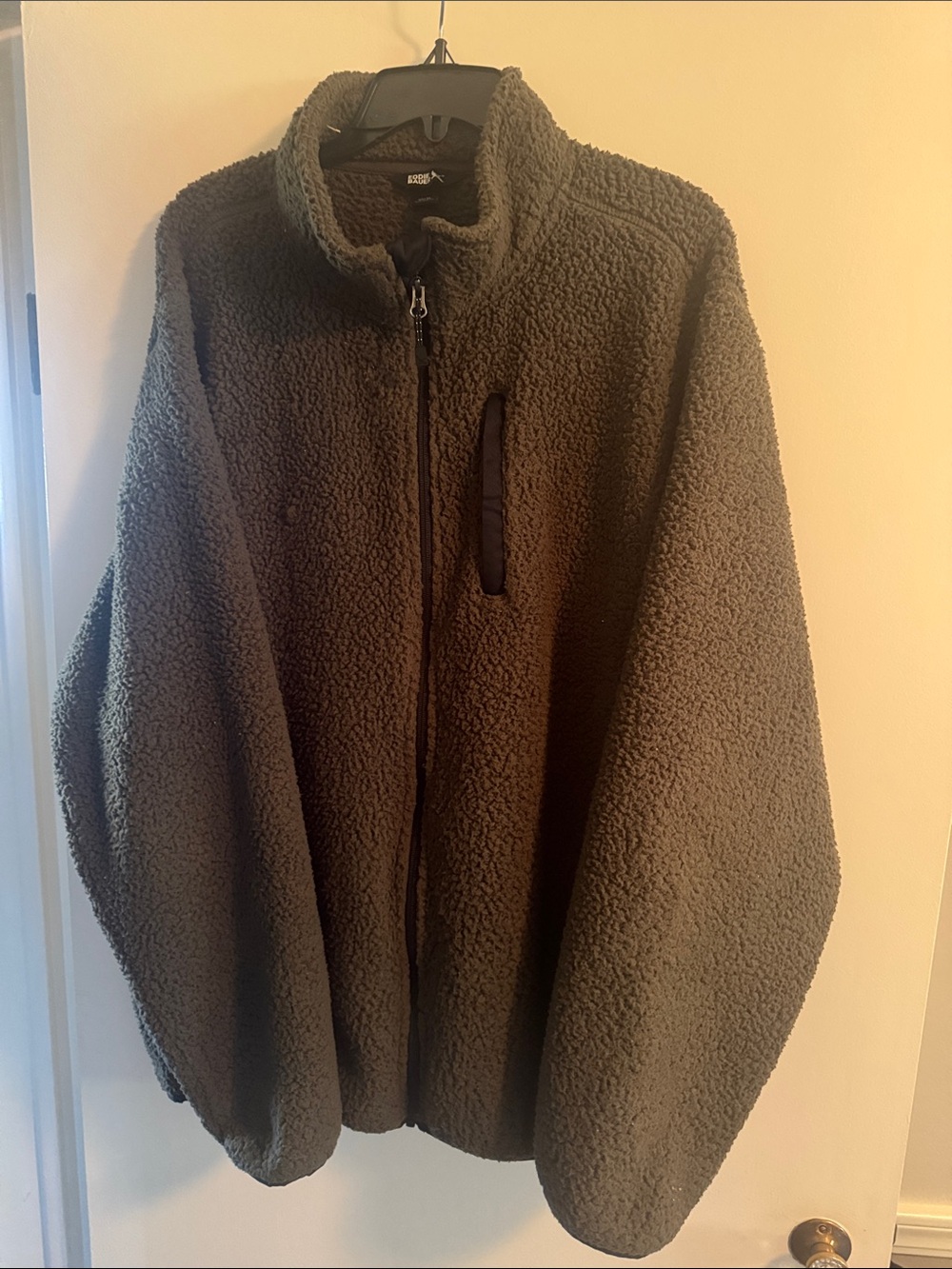 Eddie Bauer Olive Zip-Up Sherpa Fleece Jacket
